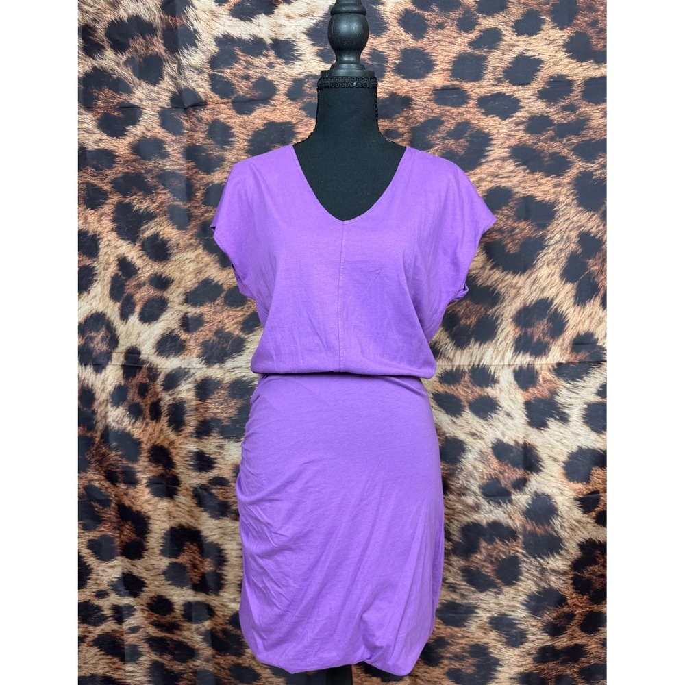 Smallable Basics V-Neck Ruched Jersey Knit Mini Dress
